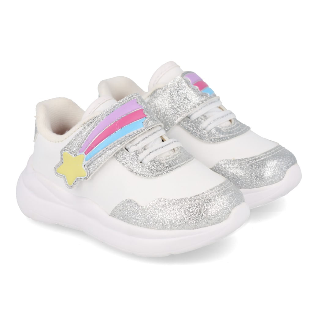 Molekinha Tenis 2738-104-28656-17159 Branco-Prata Sint_7__